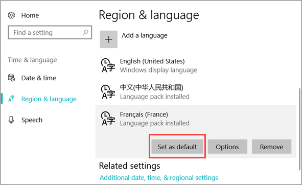 add language windows 10