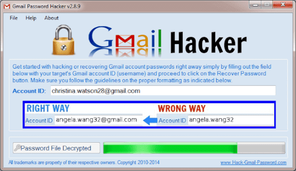 gmail hack password real