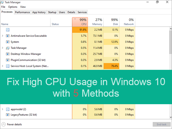 How Fix High CPU Usage in Windows 10