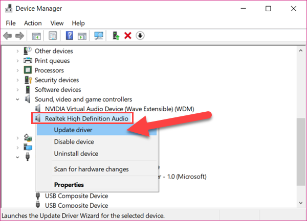 microsoft hd audio driver no audio output device is installed