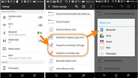 how to share music from android to iphone