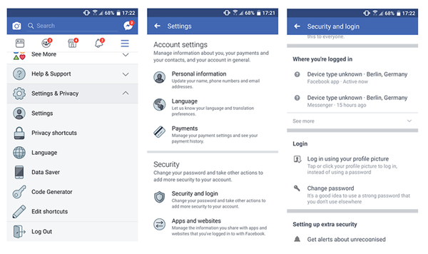 facebook messenger android settings