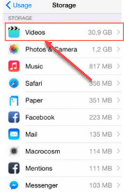 How to Delete Videos/Movies from iPhone/iPad in Settings App