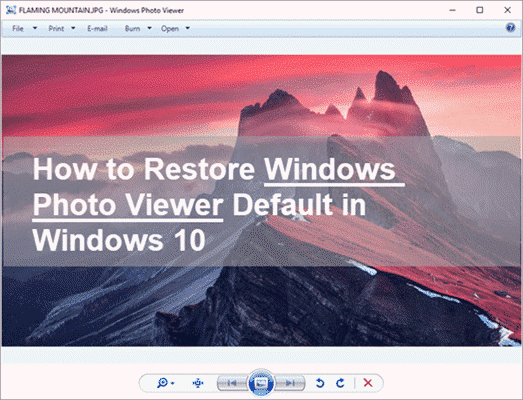 install old photo viewer windows 10