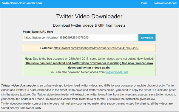 twitter url video downloader