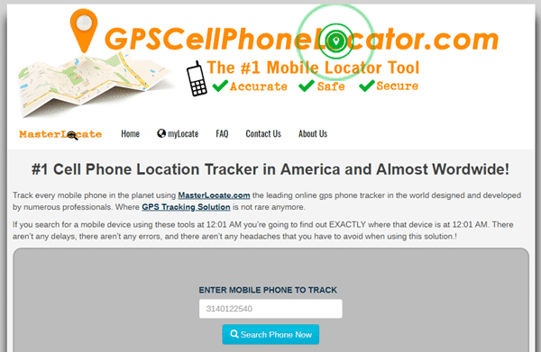  GPS Cell Phone Locator bietet auch einen kostenlosen Tracking-Service für Telefonnummern.