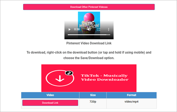 download pinterest video apk
