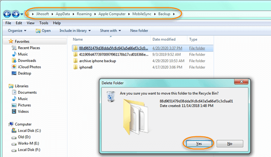 itunes backup folder windows 11
